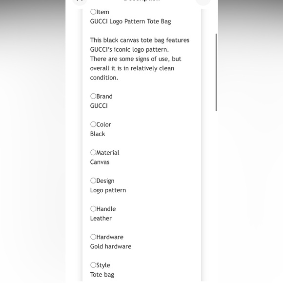 Gucci Black Tote Bag - Picture 8 of 8